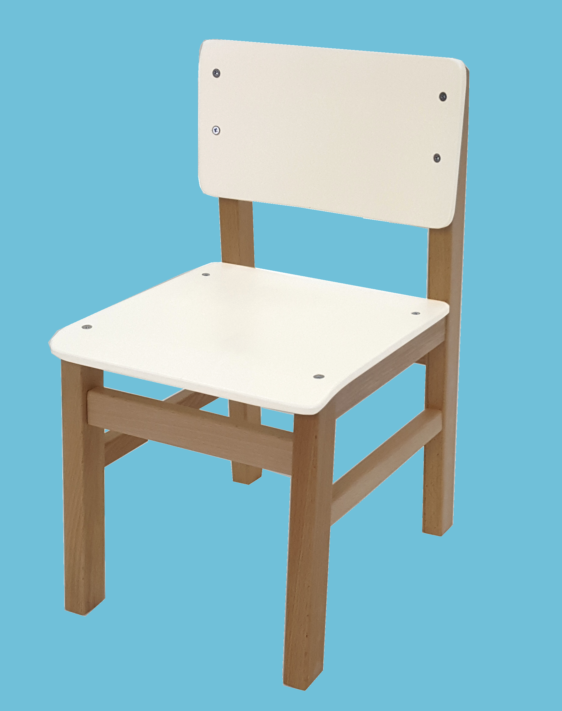 כיסא רופא לבן רגל עץ - תמונה מספר 1