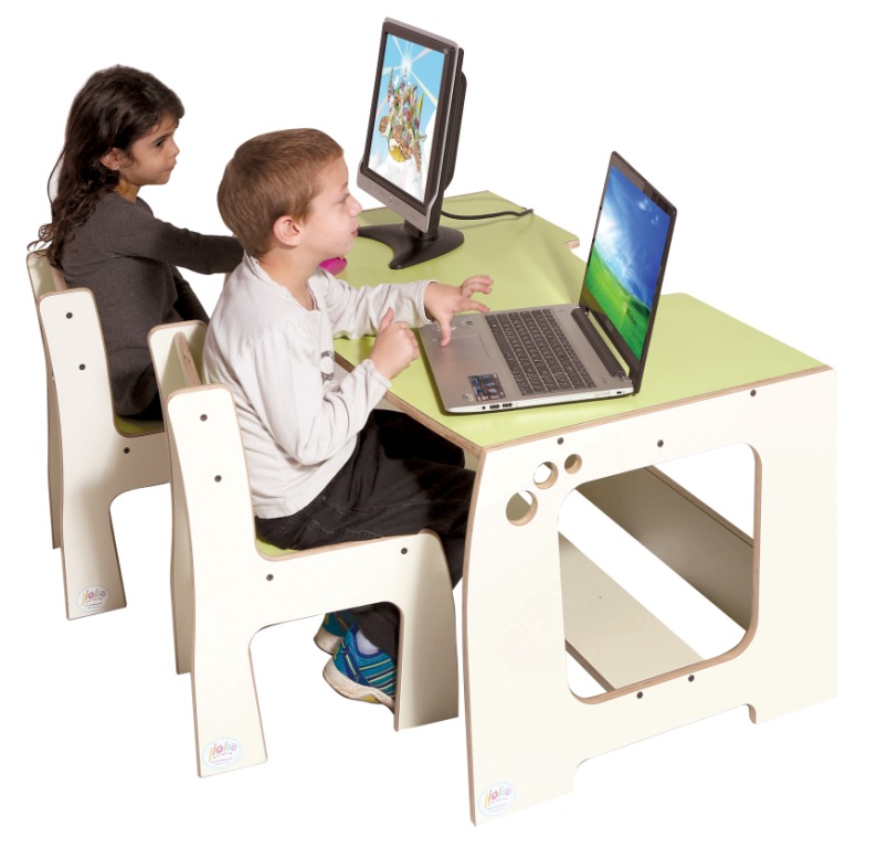שולחן מחשב לשני משתמשים דגם בועות - תמונה מספר 1