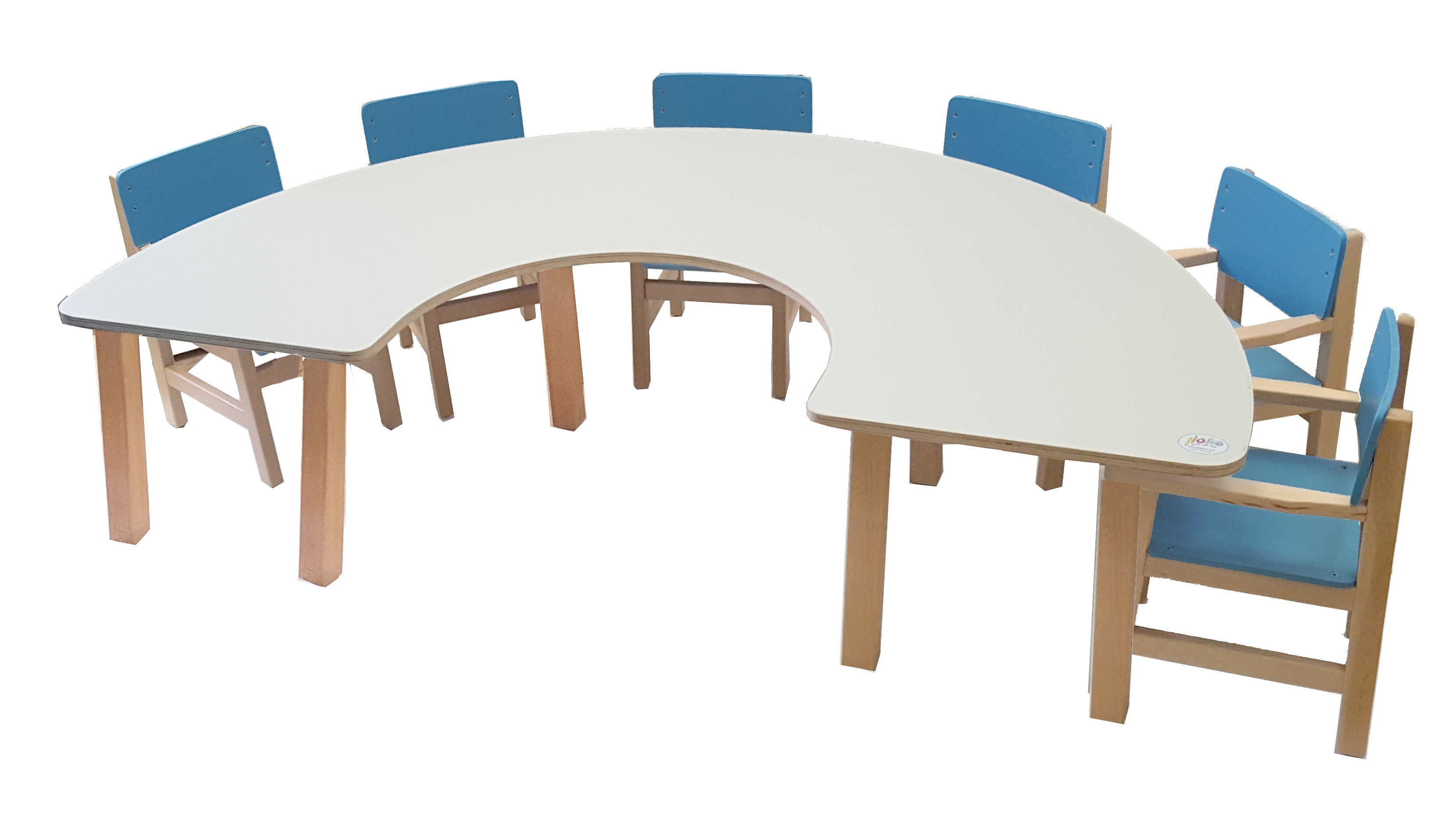 שולחן פרסה רגל עץ - תמונה מספר 2