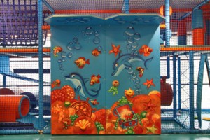 קיר טיפוס כפול רוחב 2.4 מ' + מזרון נחיתה - תמונה מספר 1