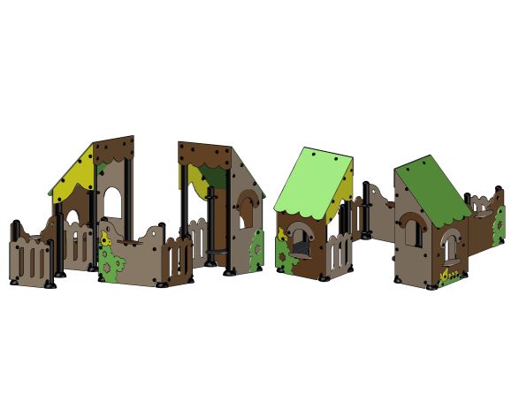 בית בובות מעוצב כפול עם חצר - PI - תמונה מספר 1