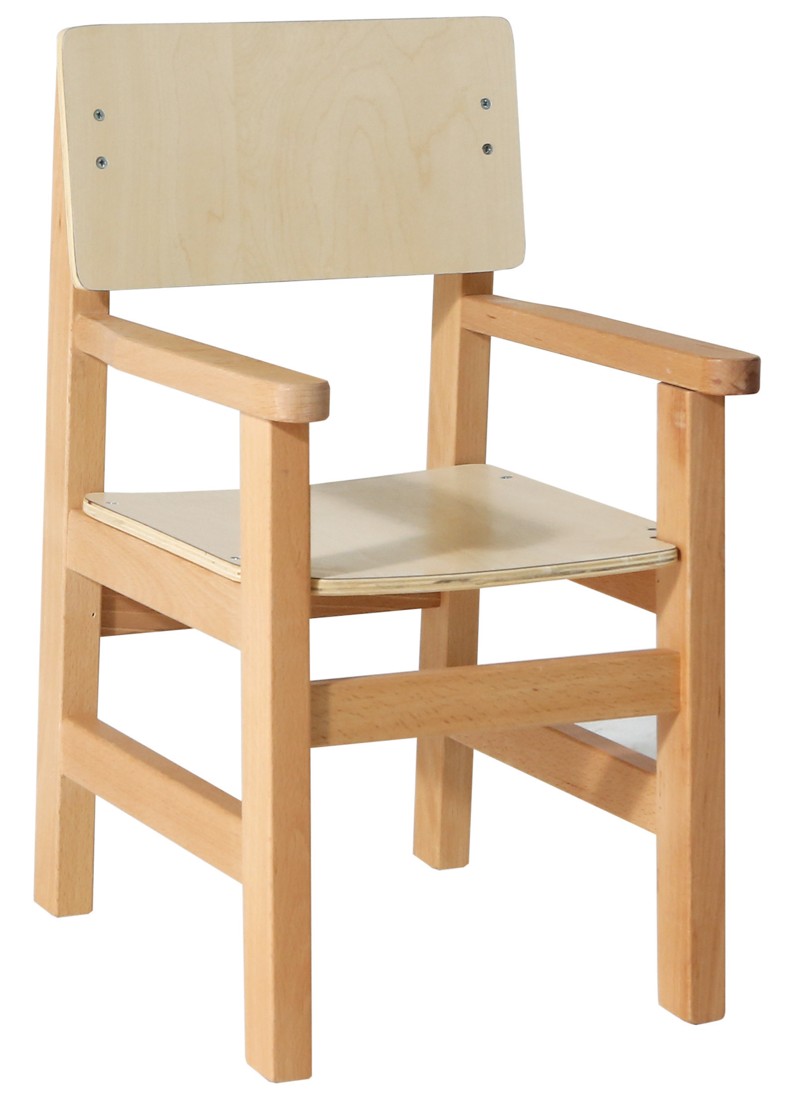 כיסא גן רגל עץ עם ידיות