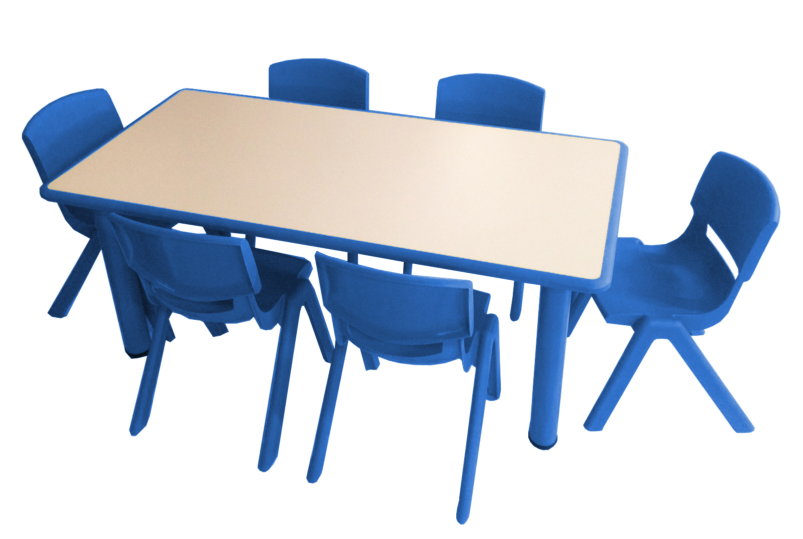 שולחן קנט פלסטיק 120*60 - כחול - תמונה מספר 2