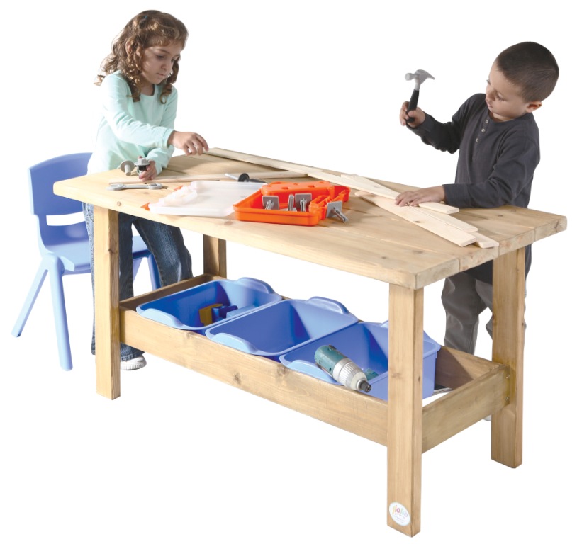 שולחן נגרים מעץ + מיכלים - תמונה מספר 1